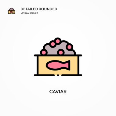 Havyar vektör simgesi. Modern vektör illüstrasyon kavramları. Düzenlemesi ve kişiselleştirmesi kolay.