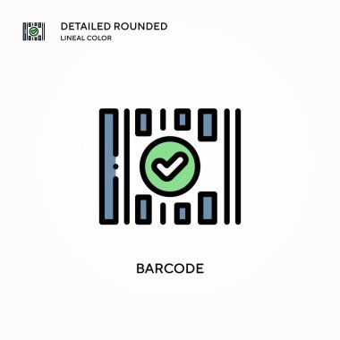 Barkod vektör simgesi. Modern vektör illüstrasyon kavramları. Düzenlemesi ve kişiselleştirmesi kolay.