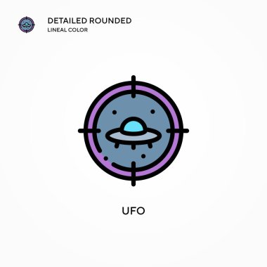 Ufo vektör simgesi. Modern vektör illüstrasyon kavramları. Düzenlemesi ve kişiselleştirmesi kolay.