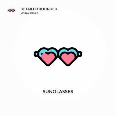 Güneş gözlüğü vektör simgesi. Modern vektör illüstrasyon kavramları. Düzenlemesi ve kişiselleştirmesi kolay.