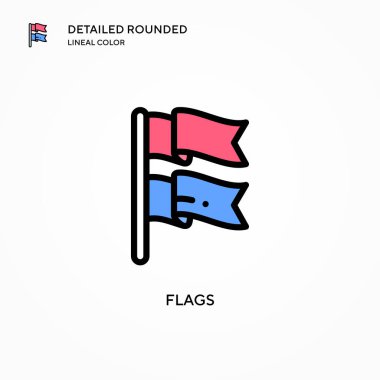 Bayrak vektör simgesi. Modern vektör illüstrasyon kavramları. Düzenlemesi ve kişiselleştirmesi kolay.