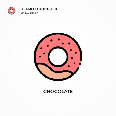 Çikolata vektör simgesi. Modern vektör illüstrasyon kavramları. Düzenlemesi ve kişiselleştirmesi kolay.