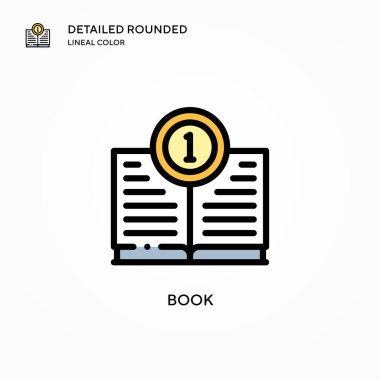 Kitap vektör simgesi. Modern vektör illüstrasyon kavramları. Düzenlemesi ve kişiselleştirmesi kolay.