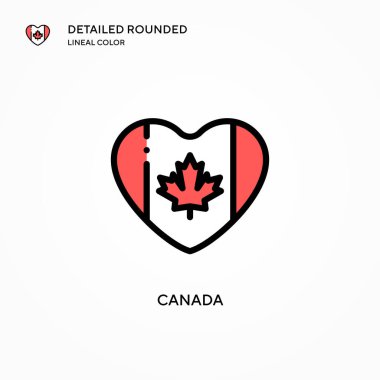 Kanada vektör simgesi. Modern vektör illüstrasyon kavramları. Düzenlemesi ve kişiselleştirmesi kolay.
