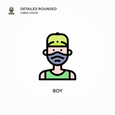 Erkek vektör simgesi. Modern vektör illüstrasyon kavramları. Düzenlemesi ve kişiselleştirmesi kolay.