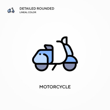 Motosiklet vektör simgesi. Modern vektör illüstrasyon kavramları. Düzenlemesi ve kişiselleştirmesi kolay.