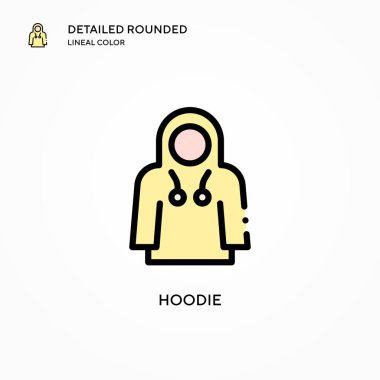 Kapüşonlu vektör ikonu. Modern vektör illüstrasyon kavramları. Düzenlemesi ve kişiselleştirmesi kolay.