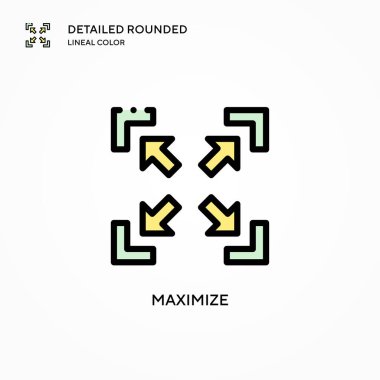 Vektör simgesini büyüt. Modern vektör illüstrasyon kavramları. Düzenlemesi ve kişiselleştirmesi kolay.