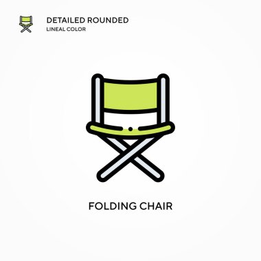 Katlanan sandalye vektör simgesi. Modern vektör illüstrasyon kavramları. Düzenlemesi ve kişiselleştirmesi kolay.
