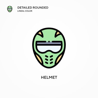 Miğfer vektör simgesi. Modern vektör illüstrasyon kavramları. Düzenlemesi ve kişiselleştirmesi kolay.