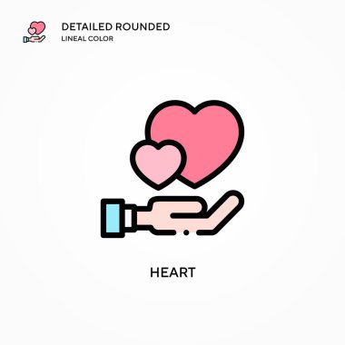 Kalp vektör simgesi. Modern vektör illüstrasyon kavramları. Düzenlemesi ve kişiselleştirmesi kolay.