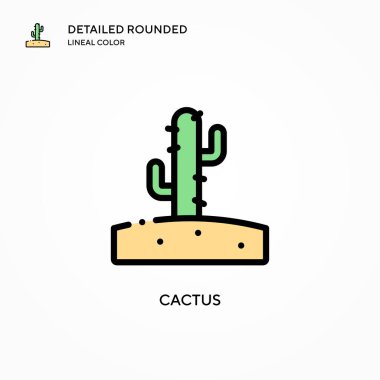 Kaktüs vektör simgesi. Modern vektör illüstrasyon kavramları. Düzenlemesi ve kişiselleştirmesi kolay.