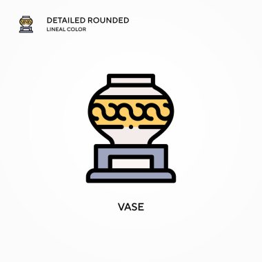 Vazo vektör simgesi. Modern vektör illüstrasyon kavramları. Düzenlemesi ve kişiselleştirmesi kolay.