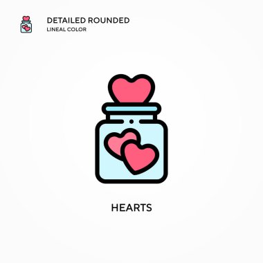 Kalp vektör simgesi. Modern vektör illüstrasyon kavramları. Düzenlemesi ve kişiselleştirmesi kolay.