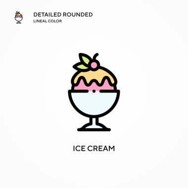 Dondurma vektör simgesi. Modern vektör illüstrasyon kavramları. Düzenlemesi ve kişiselleştirmesi kolay.