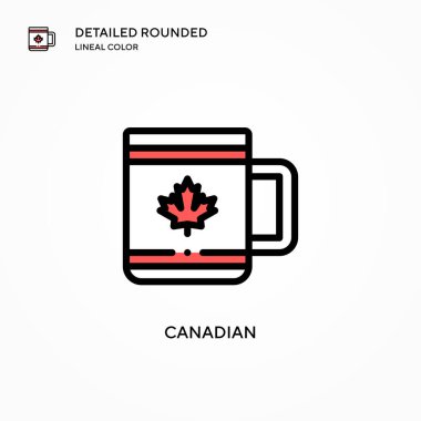Kanada vektör simgesi. Modern vektör illüstrasyon kavramları. Düzenlemesi ve kişiselleştirmesi kolay.