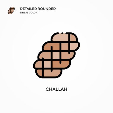 Challah vektör simgesi. Modern vektör illüstrasyon kavramları. Düzenlemesi ve kişiselleştirmesi kolay.