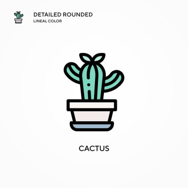Kaktüs vektör simgesi. Modern vektör illüstrasyon kavramları. Düzenlemesi ve kişiselleştirmesi kolay.