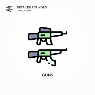 Silah vektör simgesi. Modern vektör illüstrasyon kavramları. Düzenlemesi ve kişiselleştirmesi kolay.
