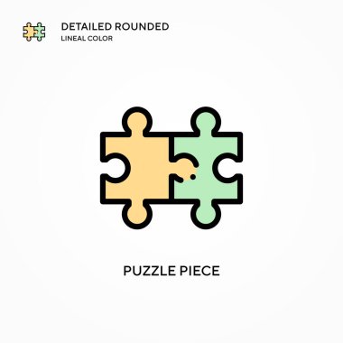 Bulmaca parçası vektör simgesi. Modern vektör illüstrasyon kavramları. Düzenlemesi ve kişiselleştirmesi kolay.