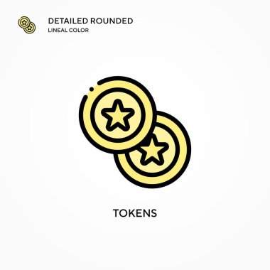 Jeton vektör simgesi. Modern vektör illüstrasyon kavramları. Düzenlemesi ve kişiselleştirmesi kolay.