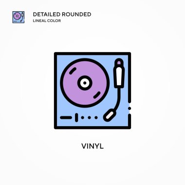 Vinil vektör simgesi. Modern vektör illüstrasyon kavramları. Düzenlemesi ve kişiselleştirmesi kolay.