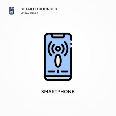 Akıllı telefon vektör simgesi. Modern vektör illüstrasyon kavramları. Düzenlemesi ve kişiselleştirmesi kolay.