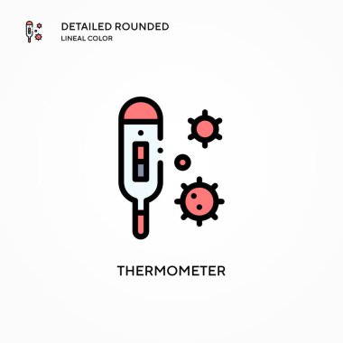 Termometre vektör simgesi. Modern vektör illüstrasyon kavramları. Düzenlemesi ve kişiselleştirmesi kolay.