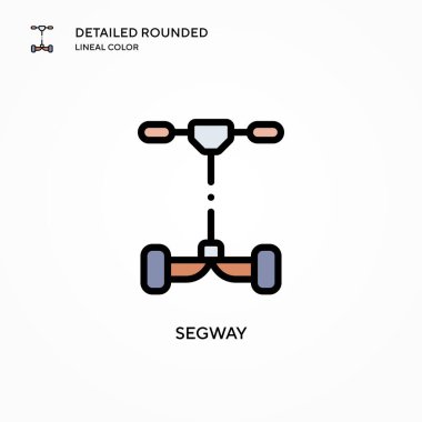 Segway vektör simgesi. Modern vektör illüstrasyon kavramları. Düzenlemesi ve kişiselleştirmesi kolay.