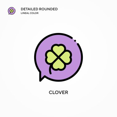 Yonca vektör simgesi. Modern vektör illüstrasyon kavramları. Düzenlemesi ve kişiselleştirmesi kolay.