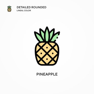 Ananas vektör simgesi. Modern vektör illüstrasyon kavramları. Düzenlemesi ve kişiselleştirmesi kolay.