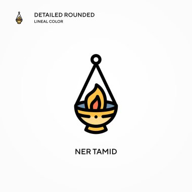 Ner tamid vektör simgesi. Modern vektör illüstrasyon kavramları. Düzenlemesi ve kişiselleştirmesi kolay.