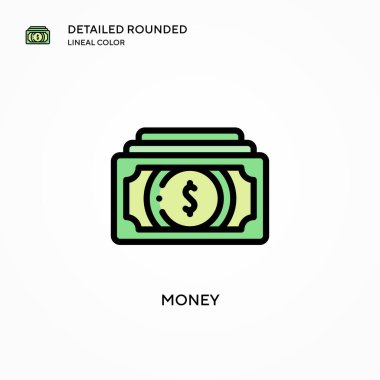 Para vektör simgesi. Modern vektör illüstrasyon kavramları. Düzenlemesi ve kişiselleştirmesi kolay.