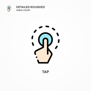 Tap vektör simgesi. Modern vektör illüstrasyon kavramları. Düzenlemesi ve kişiselleştirmesi kolay.