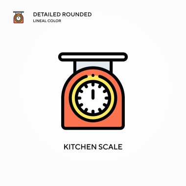 Mutfak ölçekli vektör simgesi. Modern vektör illüstrasyon kavramları. Düzenlemesi ve kişiselleştirmesi kolay.