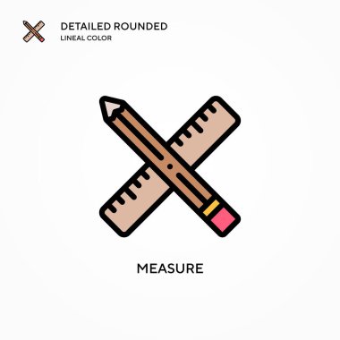 Vektör simgesini ölç. Modern vektör illüstrasyon kavramları. Düzenlemesi ve kişiselleştirmesi kolay.