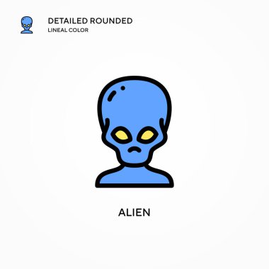 Uzaylı vektör simgesi. Modern vektör illüstrasyon kavramları. Düzenlemesi ve kişiselleştirmesi kolay.