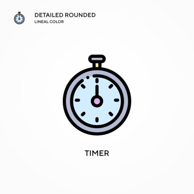 Zamanlayıcı vektör simgesi. Modern vektör illüstrasyon kavramları. Düzenlemesi ve kişiselleştirmesi kolay.