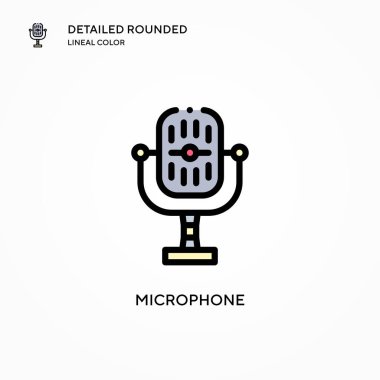 Mikrofon vektör simgesi. Modern vektör illüstrasyon kavramları. Düzenlemesi ve kişiselleştirmesi kolay.