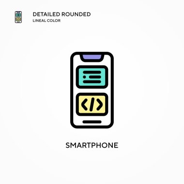 Akıllı telefon vektör simgesi. Modern vektör illüstrasyon kavramları. Düzenlemesi ve kişiselleştirmesi kolay.