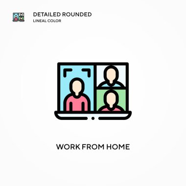 Ev vektör simgesinden çalış. Modern vektör illüstrasyon kavramları. Düzenlemesi ve kişiselleştirmesi kolay.