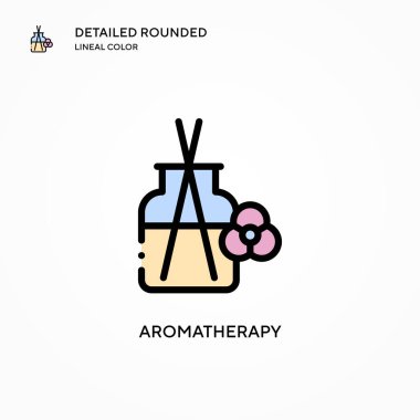 Aromaterapi vektör ikonu. Modern vektör illüstrasyon kavramları. Düzenlemesi ve kişiselleştirmesi kolay.