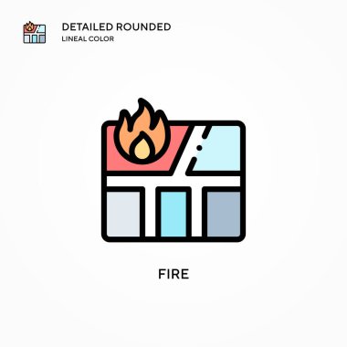 Vektör simgesini ateşle. Modern vektör illüstrasyon kavramları. Düzenlemesi ve kişiselleştirmesi kolay.