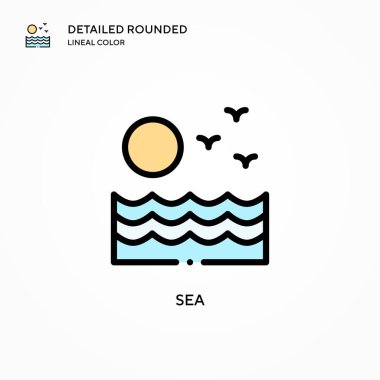 Deniz vektör simgesi. Modern vektör illüstrasyon kavramları. Düzenlemesi ve kişiselleştirmesi kolay.