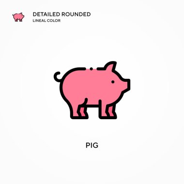 Domuz vektör simgesi. Modern vektör illüstrasyon kavramları. Düzenlemesi ve kişiselleştirmesi kolay.