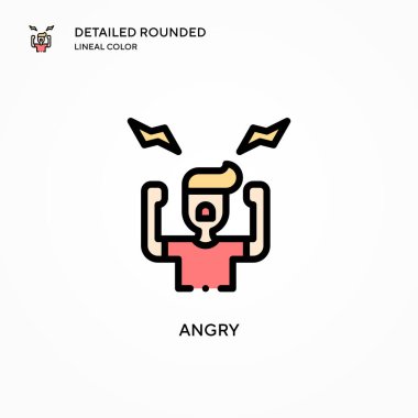 Kızgın vektör ikonu. Modern vektör illüstrasyon kavramları. Düzenlemesi ve kişiselleştirmesi kolay.