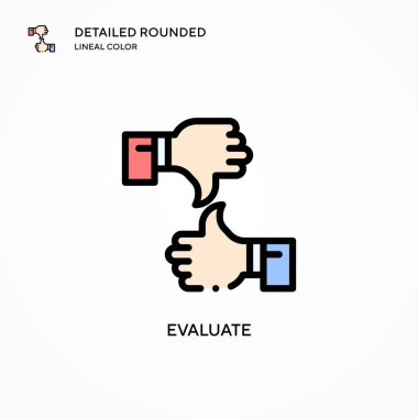 Vektör simgesini değerlendir. Modern vektör illüstrasyon kavramları. Düzenlemesi ve kişiselleştirmesi kolay.