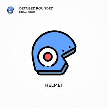 Miğfer vektör simgesi. Modern vektör illüstrasyon kavramları. Düzenlemesi ve kişiselleştirmesi kolay.