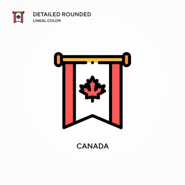 Kanada vektör simgesi. Modern vektör illüstrasyon kavramları. Düzenlemesi ve kişiselleştirmesi kolay.