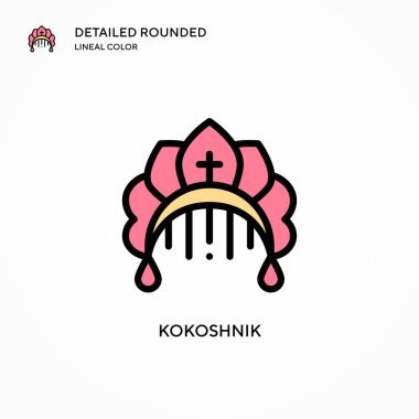 Kokoshnik vektör simgesi. Modern vektör illüstrasyon kavramları. Düzenlemesi ve kişiselleştirmesi kolay.
